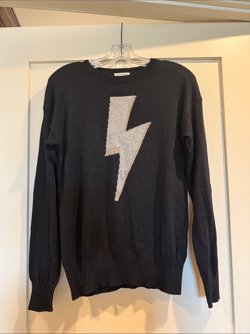 Jamison black lightning bolt sweater worn once